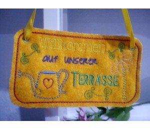 Stickserie ITH - Schilder Terrasse